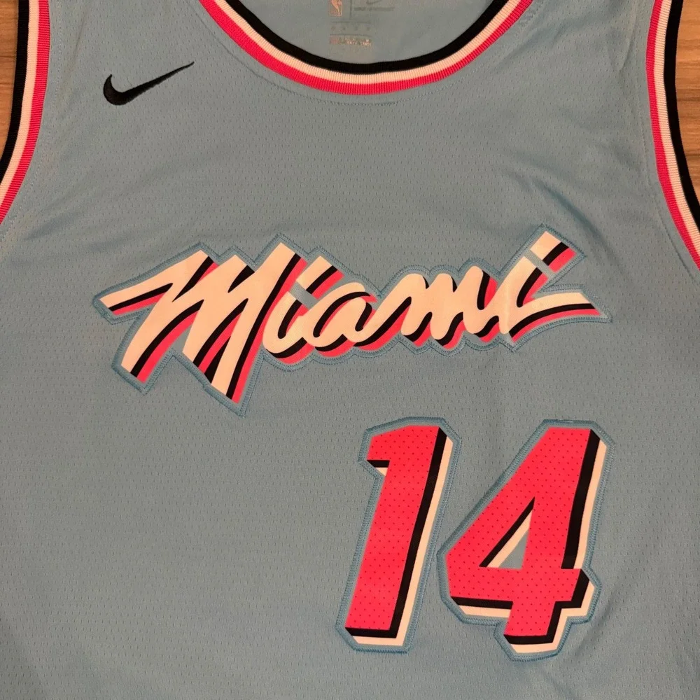 Nike Tyler Herro Miami Heat Vice City Jersey Blue Pink Mens 50 Large NBA 14